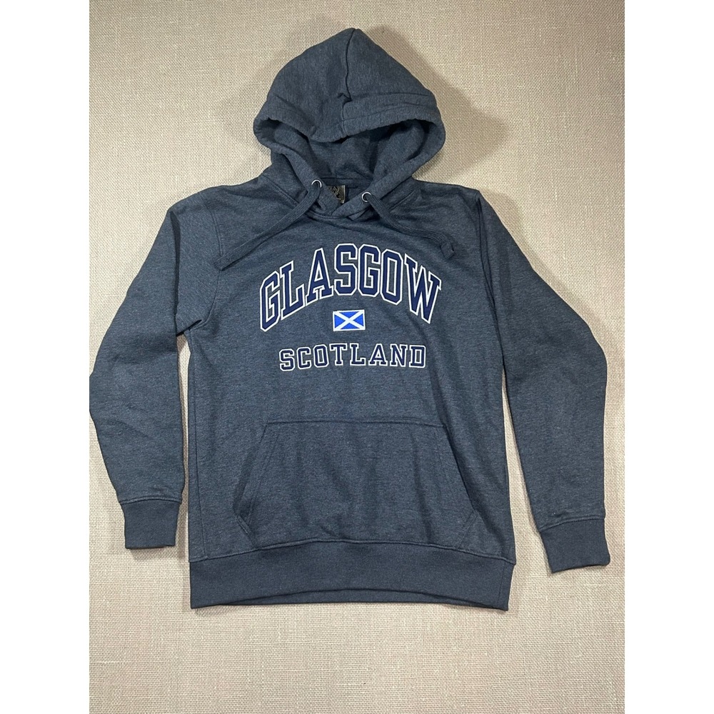 Kasuri Collection Glasgow Scotland Hoodie Mens Medium Charcoal Gray Sweatshirt - Picture 1 of 7